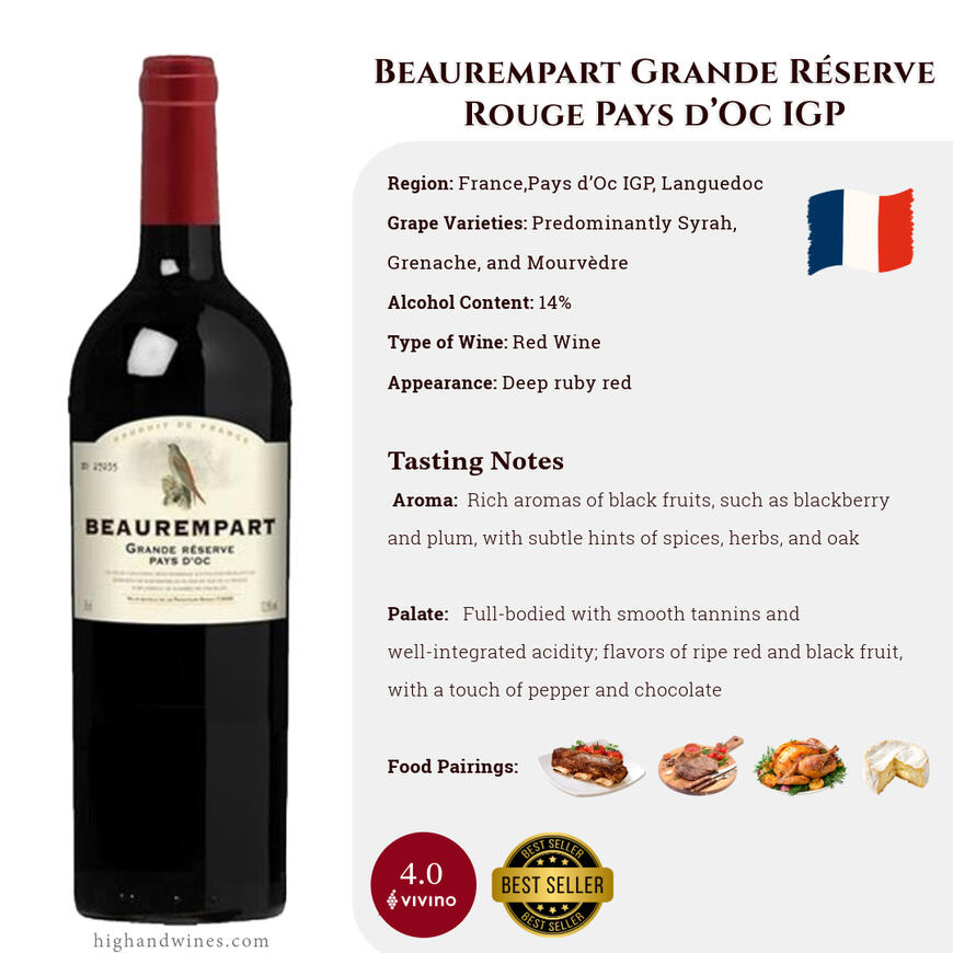 Beaurempart Grande Réserve Rouge Pays d’Oc IGP